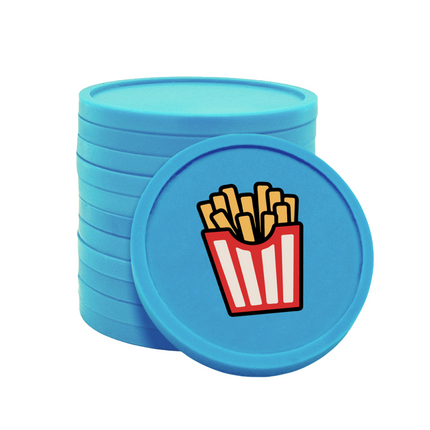 Fichas de plastico patatas fritas Ø29 mm - 100 unidades