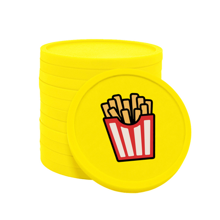 Fichas de plastico patatas fritas Ø29 mm - 100 unidades