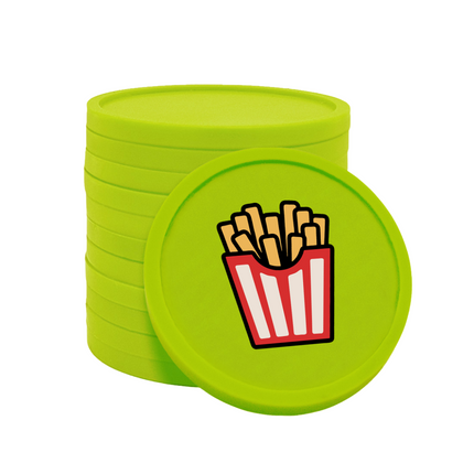 Fichas de plastico patatas fritas Ø29 mm - 100 unidades