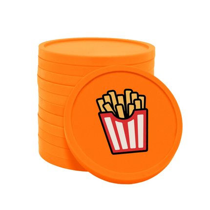 Fichas de plastico patatas fritas Ø29 mm - 100 unidades