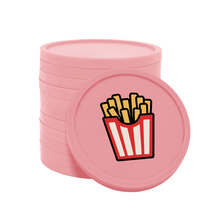 Fichas de plastico patatas fritas Ø29 mm - 100 unidades