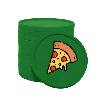 Fichas de plastico icono de pizza Ø29mm - 100 unidades