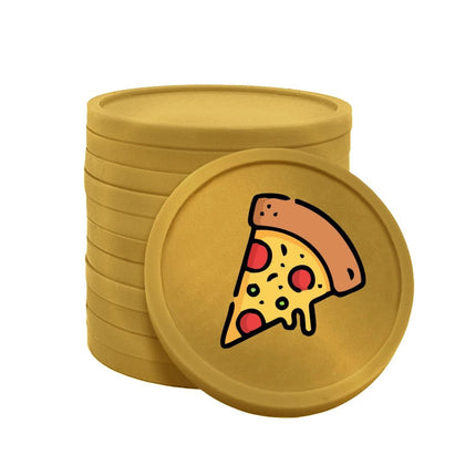 Fichas de plastico icono de pizza Ø29mm - 100 unidades