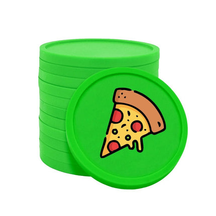 Fichas de plastico icono de pizza Ø29mm - 100 unidades