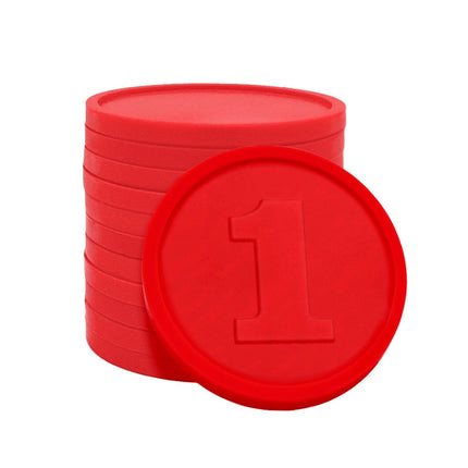 Fichas de plastico con el número ''1'' Ø29 mm - 250 unidades