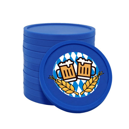 Fichas de plastiico Oktoberfest con espigas de trigo Ø29 mm - 100 unidades