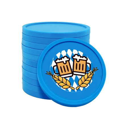 Fichas de plastiico Oktoberfest con espigas de trigo Ø29 mm - 100 unidades