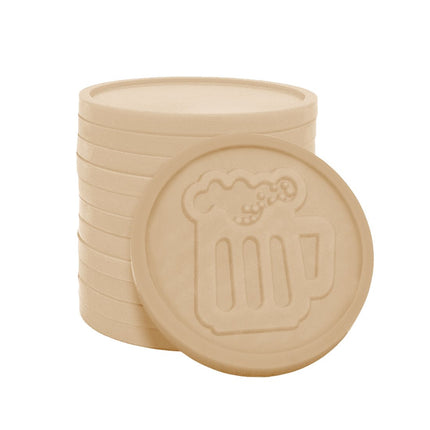 Fichas de plastico reciclado jarra de cerveza en relieve Ø29 mm - 250 unidades
