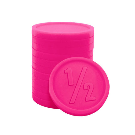 Fichas de plástico con 1/2 en relieve Ø25 mm - 250 unidades