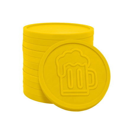 Fichas de plastico de jarra de cerveza en relieve Ø29 mm - 250 unidades