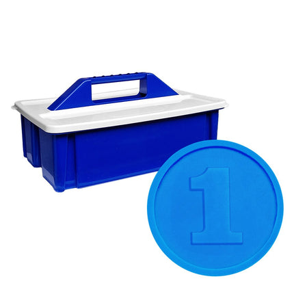 Caja de almacenamiento con fichas de plastico numero 1  Ø29 mm - 2000 unidades