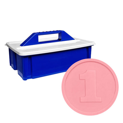Caja de almacenamiento con fichas de plastico numero 1  Ø29 mm - 2000 unidades