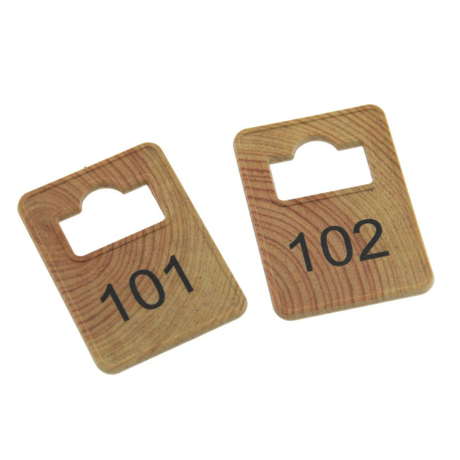 Fichas para guardarropa de fibra de madera Tiffany WOOD personalizadas - por unidad