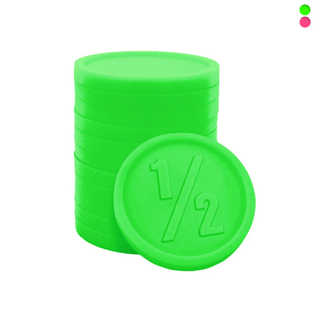 Fichas de plástico con 1/2 en relieve Ø25 mm - 250 unidades