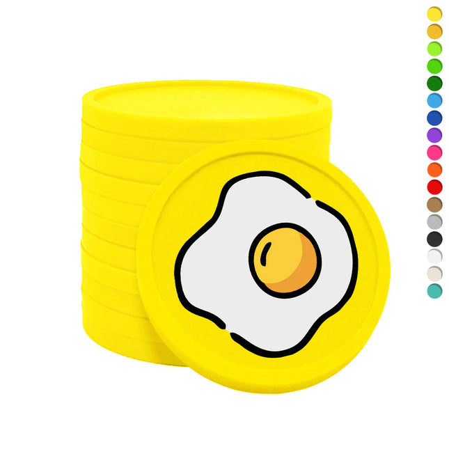 Fichas de plastico huevo frito Ø29 mm - 100 unidades