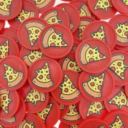 Fichas de plastico icono de pizza Ø29mm - 100 unidades