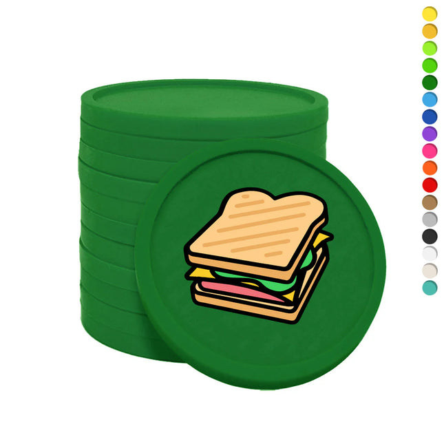 Fichas de plastico sandwich Ø29mm - 100 unidades