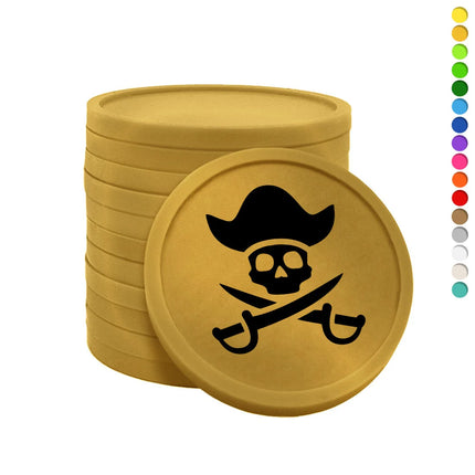 Fichas de plastico pirata Ø29 mm - 100 unidades