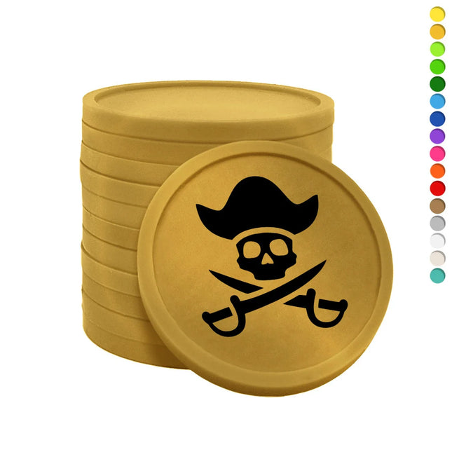 Fichas de plastico pirata Ø29 mm - 100 unidades