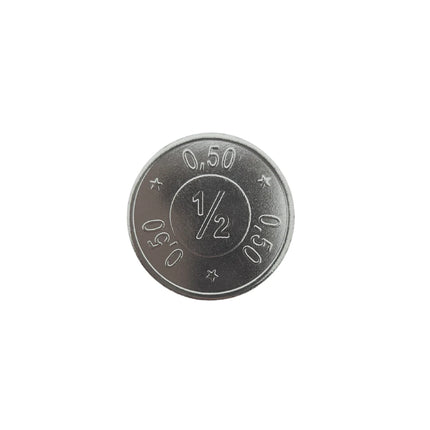 Moneda de acero con número ½  Ø24mm - 100 unidades
