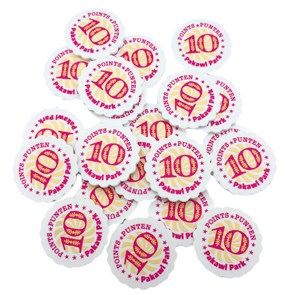 Fichas ondulado de plastico  personalizadas 38x38 mm - 100 unidades