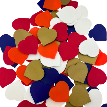 Fichas de plastico corazon personalizadas 40x40 mm - 100 unidades