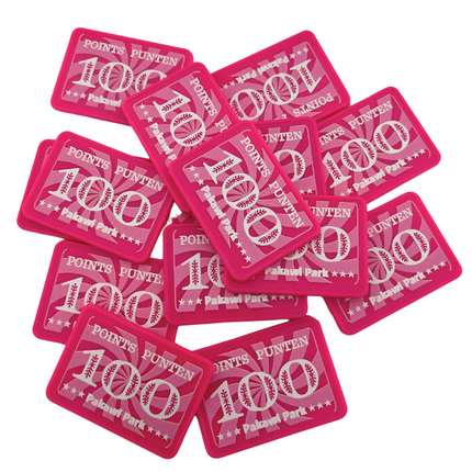 Fichas de plastico rectangular personalizadas 50x35 mm - 100 unidades