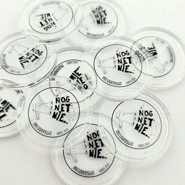 Fichas personalizadas transparentes Ø25 mm - 100 unidades