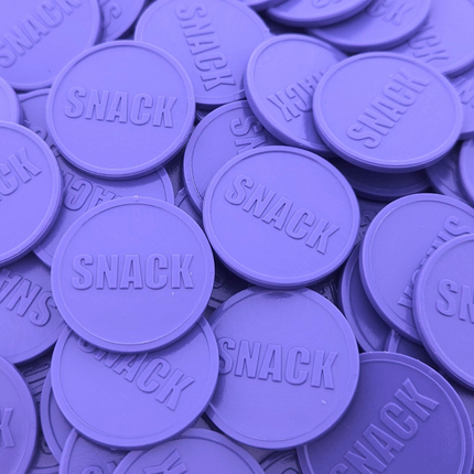 Fichas de plástico en relieve de snack Ø29 mm - 250 unidades