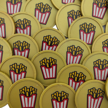 Fichas de plastico patatas fritas Ø29 mm - 100 unidades