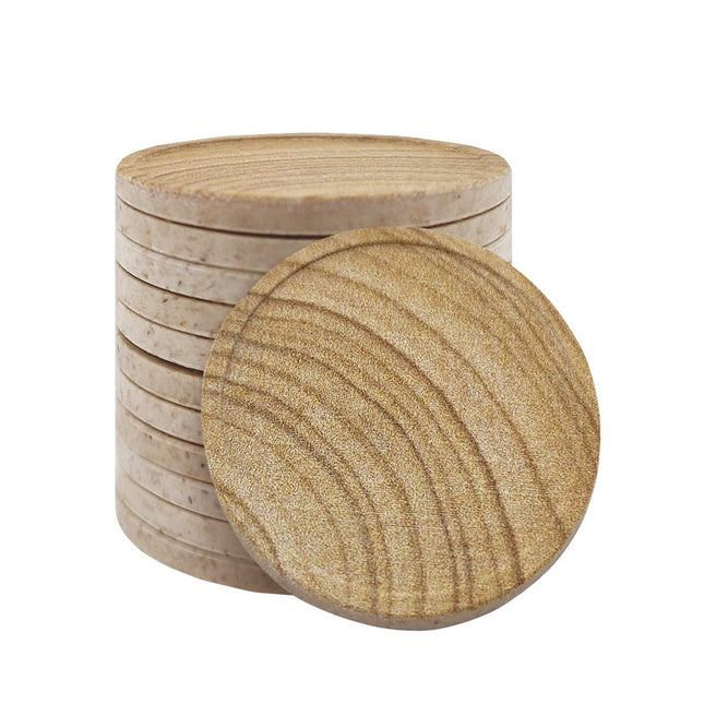 Fichas personalizadas con patrón de madera Ø29 mm - 100 unidades