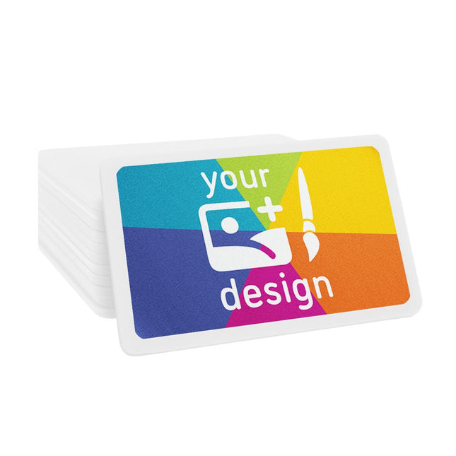 Fichas de plastico rectangular en blanco personalizadas 54x39 mm - 100 unidades