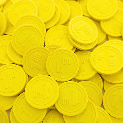 Fichas de plástico con €1,00 en relieve Ø23 mm - 250 unidades