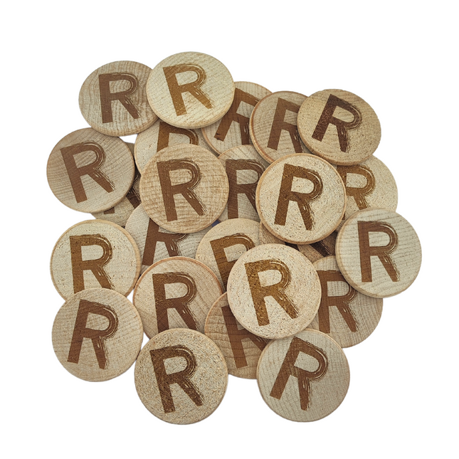 Fichas de madera grabadas personalizadas Ø38 mm - 50 unidades