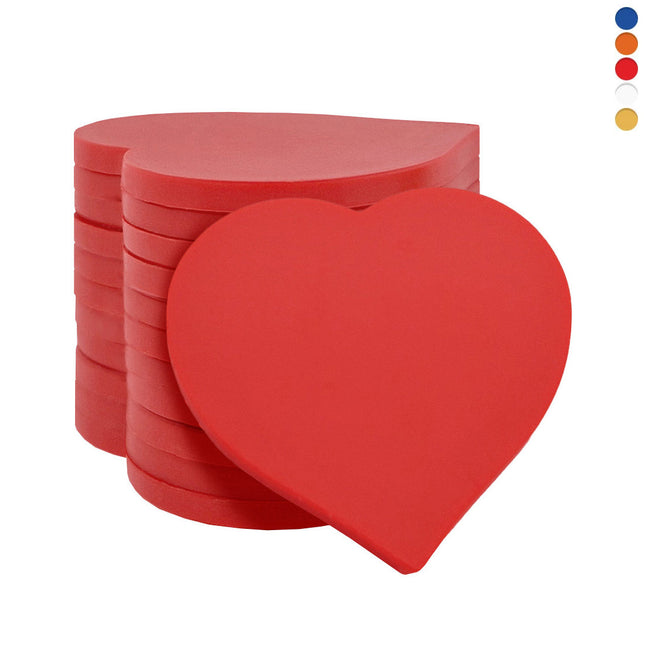 Fichas de plastico corazon 40x40 mm - 100 unidades