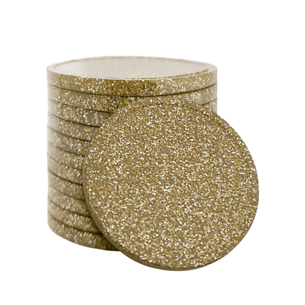 Fichas de plastico con brillantina  Ø29 mm - 100 unidades