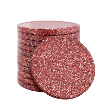 Fichas de plastico con brillantina  Ø29 mm - 100 unidades