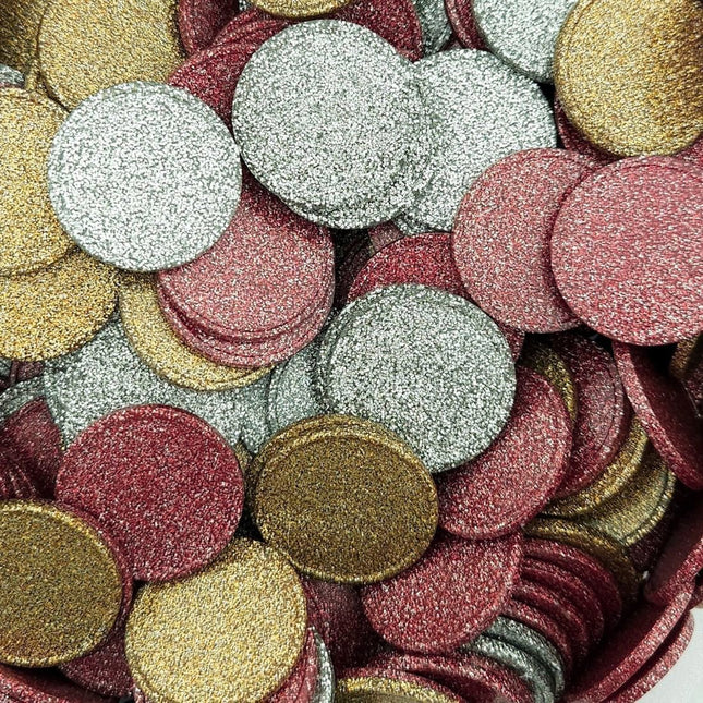Fichas de plastico con brillantina  Ø29 mm - 100 unidades
