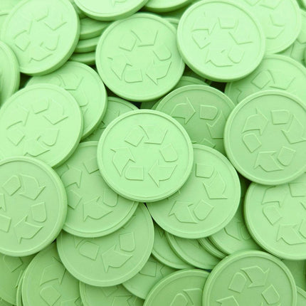 Fichas de plasico recicllado con releive Ø29 mm - 250 unidades