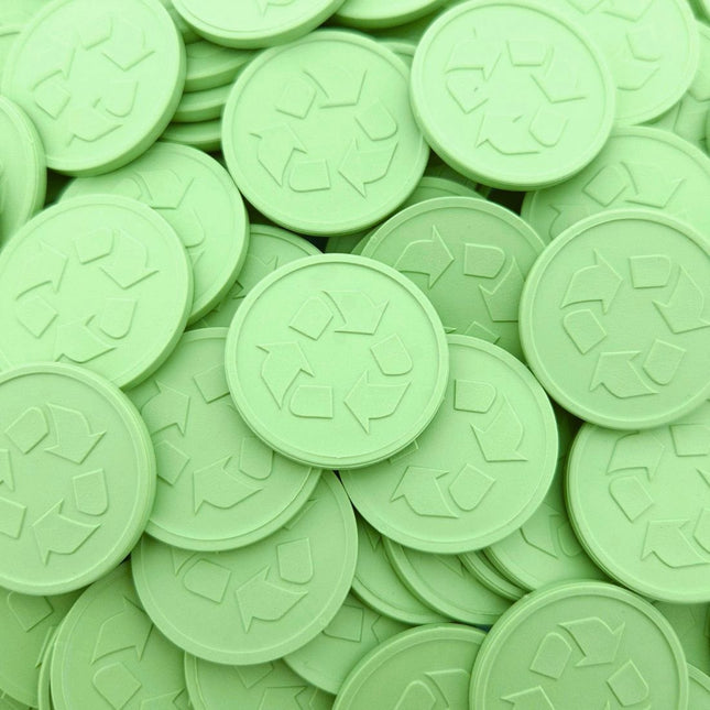 Fichas de plasico recicllado con releive Ø29 mm - 250 unidades