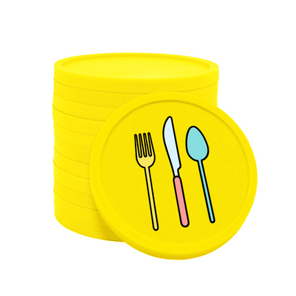 Fichas de plastico cubiertos en color Ø29 mm - 100 unidades