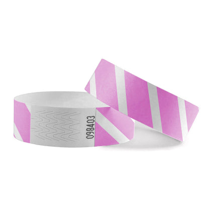 Pulseras de Tyvek con rayas - 100 unidades