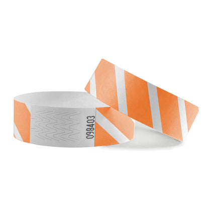Pulseras de Tyvek con rayas - 100 unidades