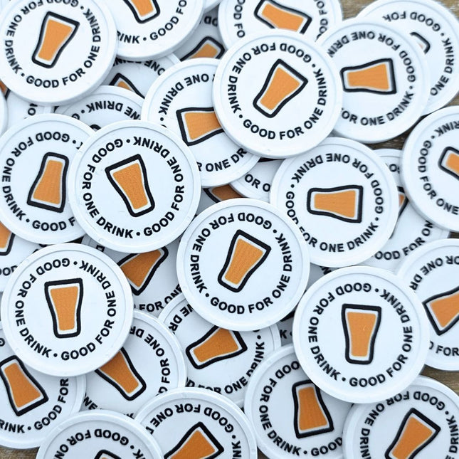 Fichas de plastico Good for one drink Ø29 mm - 100 unidades