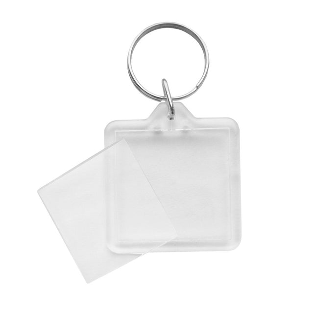 Llavero acrilico cuadrado transparente 40x40mm - Por unidad