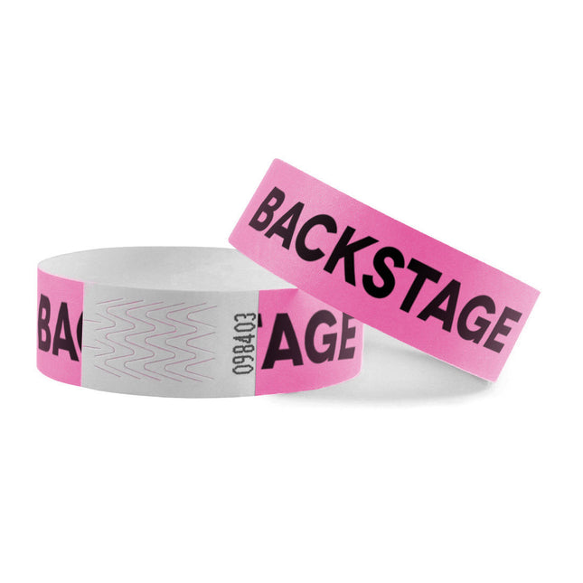 Pulseras de Tyrex rosado BACKSTAGE  - 100 unidades