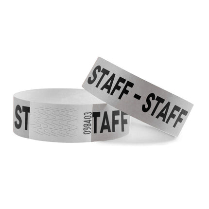 Pulseras de Tyrex plateado STAFF - 100 unidades