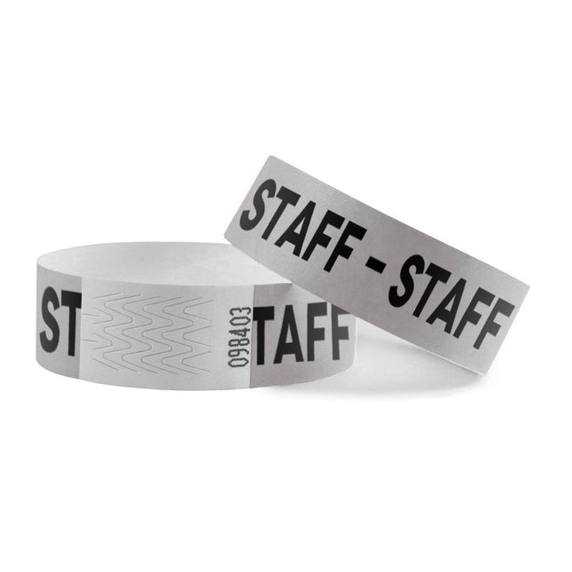 Pulseras de Tyrex plateado STAFF - 100 unidades
