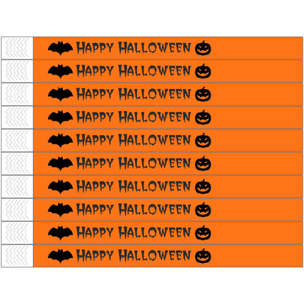 Pulseras de Tyrex naranja 
Halloween - 100 unidades