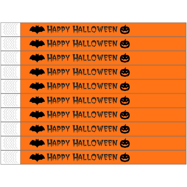 Pulseras de Tyrex naranja 
Halloween - 100 unidades